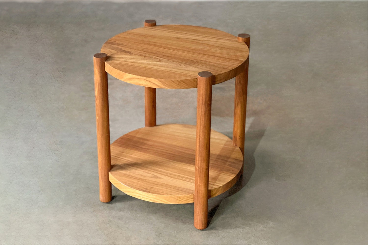 Torii Roundo Side Table-Uttarakhand Teak