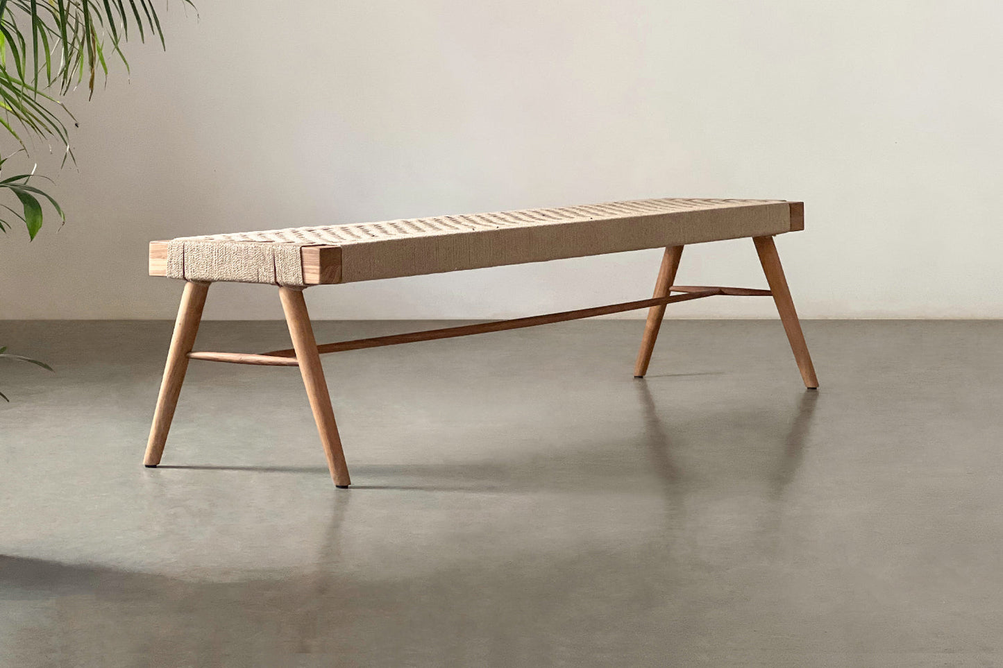 Jute Siesta Bench-Rosewood