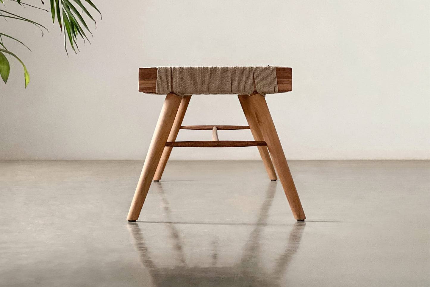 Jute Siesta Bench-Rosewood
