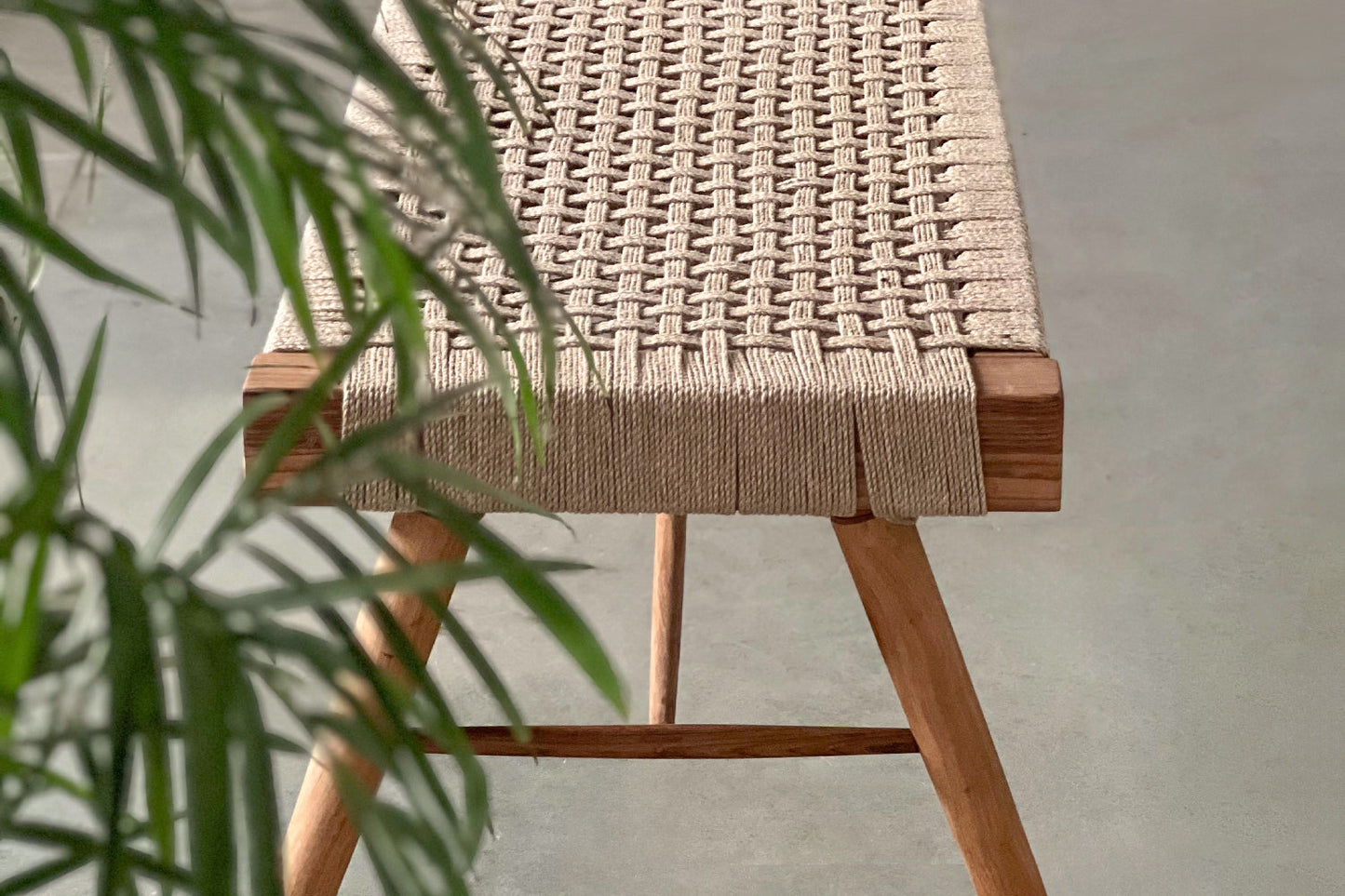 Jute Siesta Bench-Rosewood