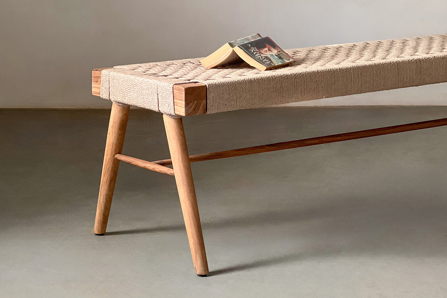 Jute Siesta Bench-Rosewood