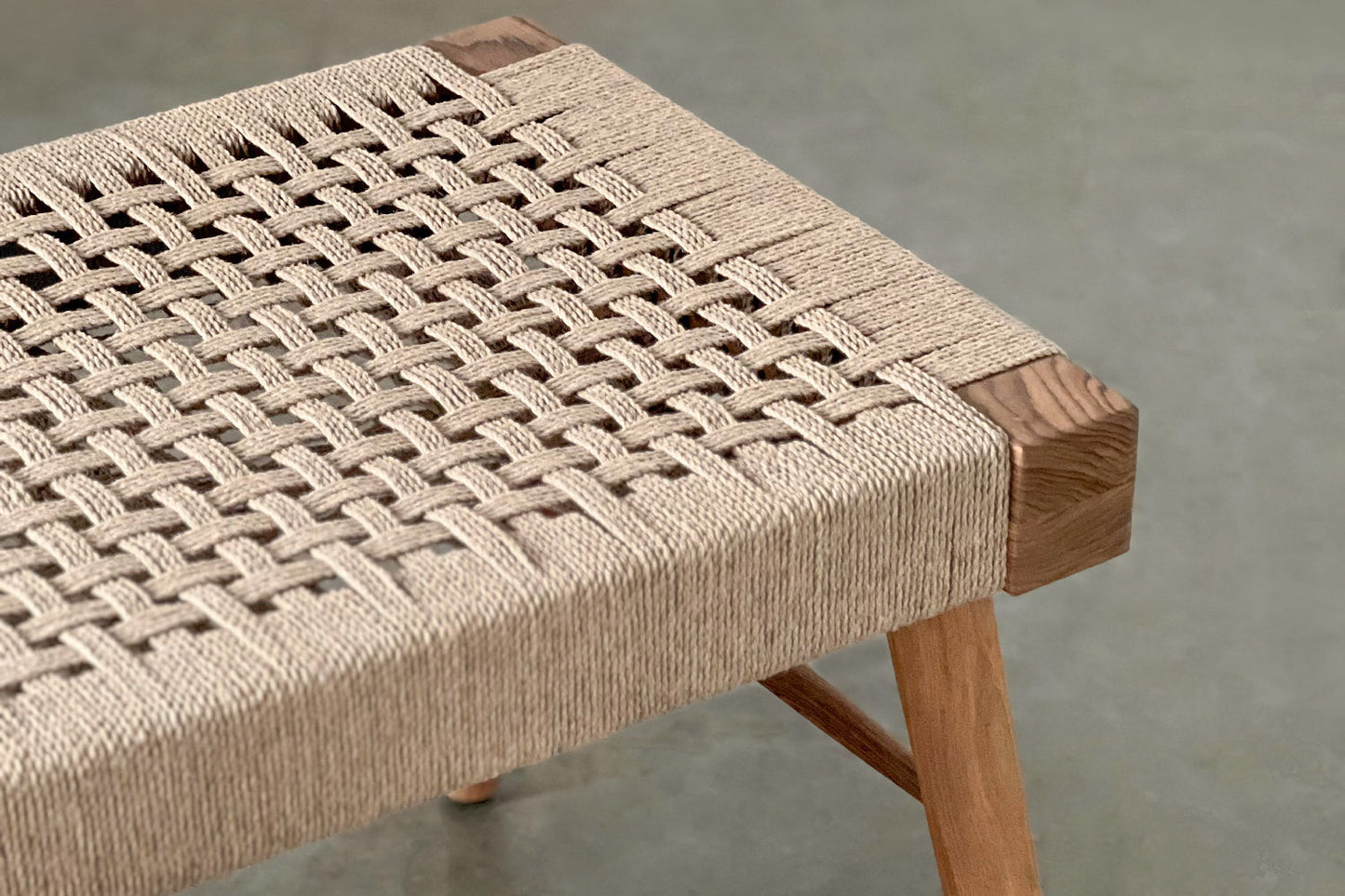 Jute Siesta Bench-Rosewood