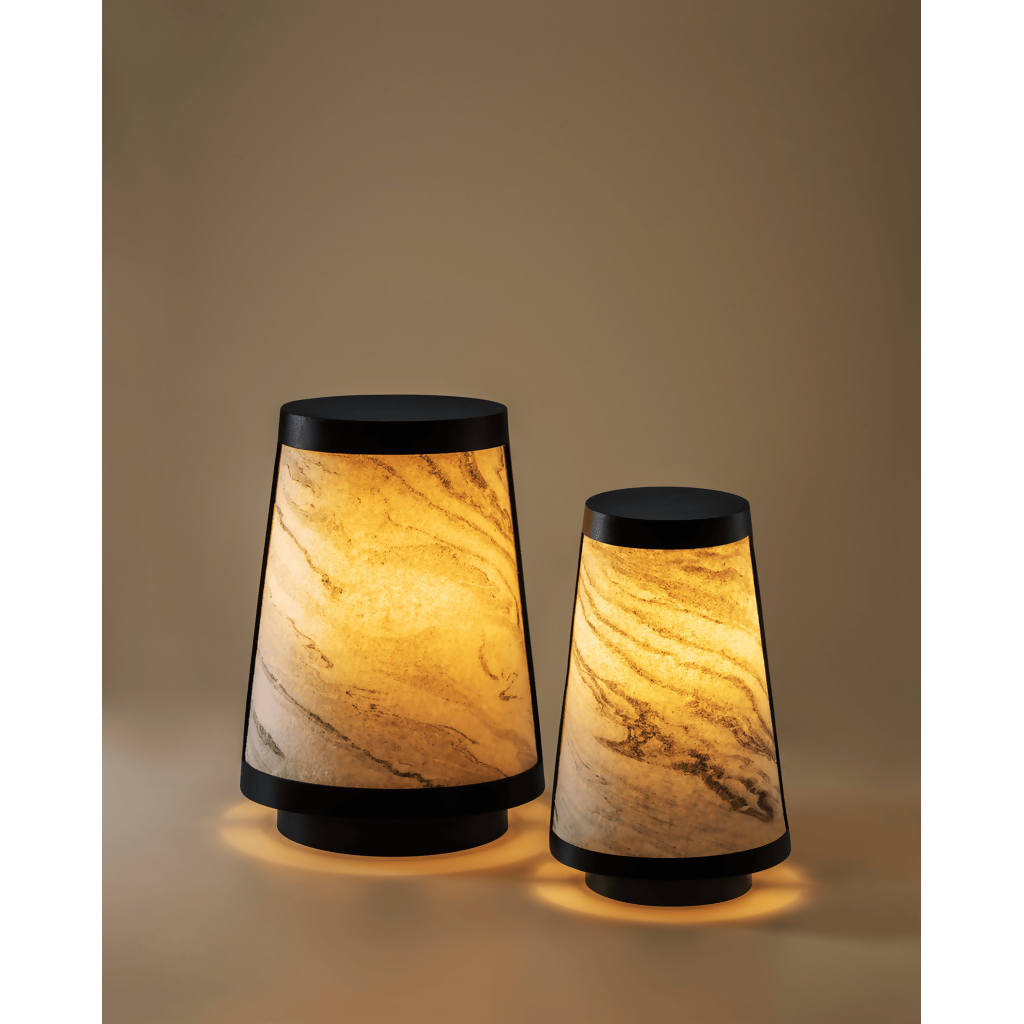 Nora Table Lamps in Zebra Marble l & S (2)