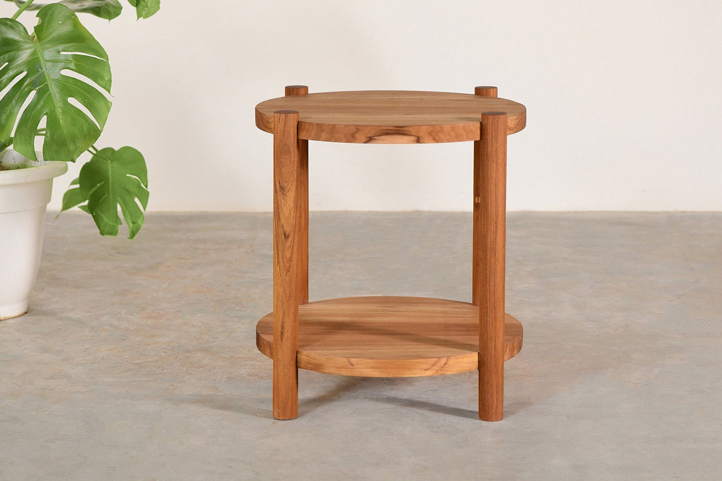 Torii Roundo Side Table-Uttarakhand Teak