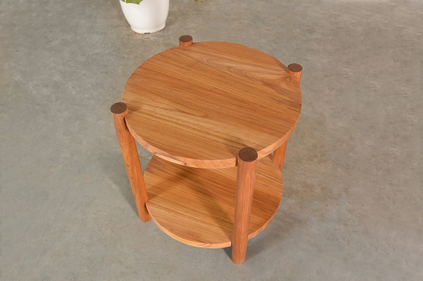 Torii Roundo Side Table-Uttarakhand Teak