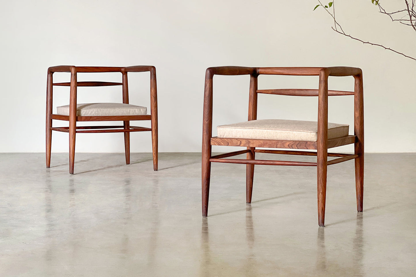 Zen Cushioned Chair-Rosewood