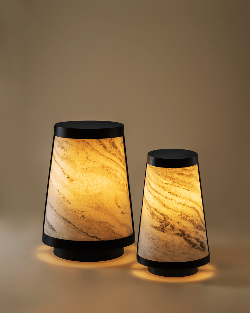Nora Table Lamps in Zebra Marble l & S