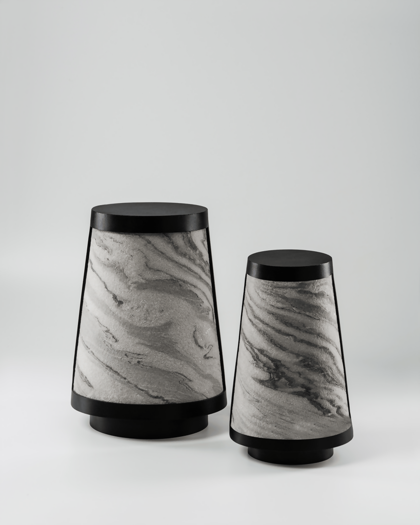 Nora Table Lamps in Zebra Marble l & S(1)