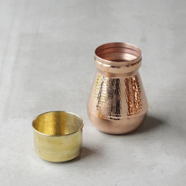 Water-Carafe Mini with Copper/Brass Glass