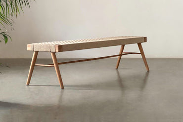 Jute Siesta Bench-Rosewood