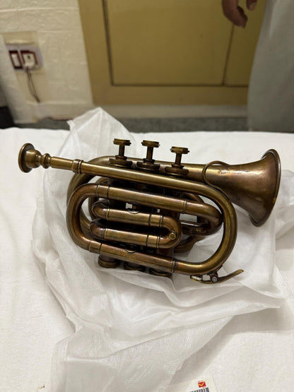 Antique Brass Bb Trumpet – Professional Vintage-Style Trumpet with Mouthpiece