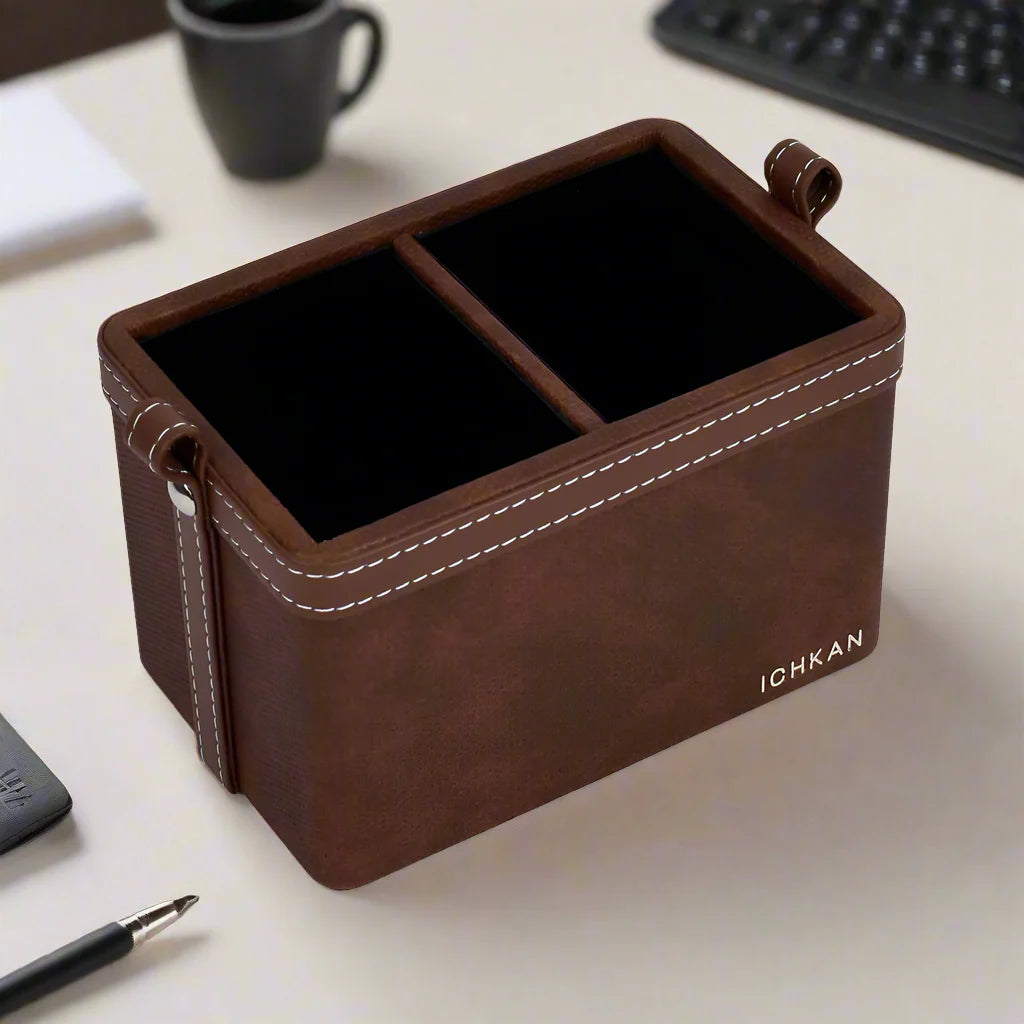 Doté Leatherette Cosmetic/Stationery Holder (2 Partition)