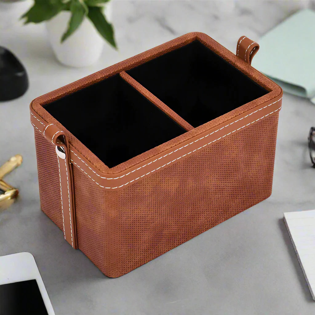 Doté Leatherette Cosmetic/Stationery Holder (2 Partition)