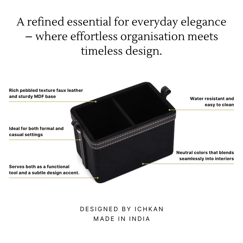 Doté Leatherette Cosmetic/Stationery Holder (2 Partition)