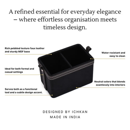 Doté Leatherette Cosmetic/Stationery Holder (2 Partition)