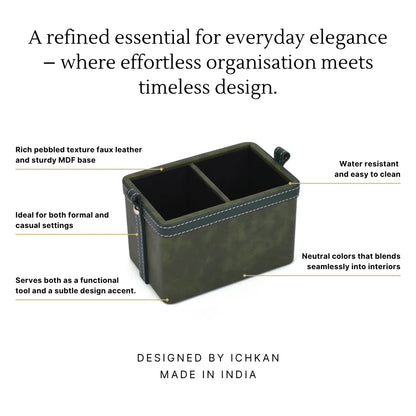 Doté Leatherette Cosmetic/Stationery Holder (2 Partition)