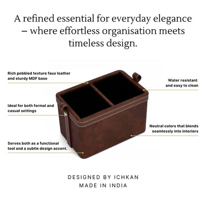 Doté Leatherette Cosmetic/Stationery Holder (2 Partition)