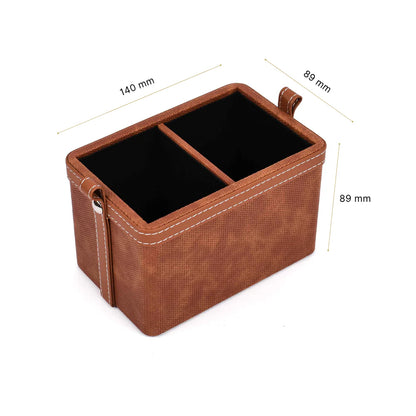 Doté Leatherette Cosmetic/Stationery Holder (2 Partition)