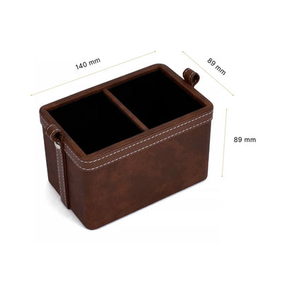 Doté Leatherette Cosmetic/Stationery Holder (2 Partition)