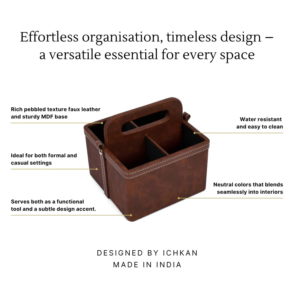 Doté Leatherette Multi-Utility Holder Organiser (4 Partition)