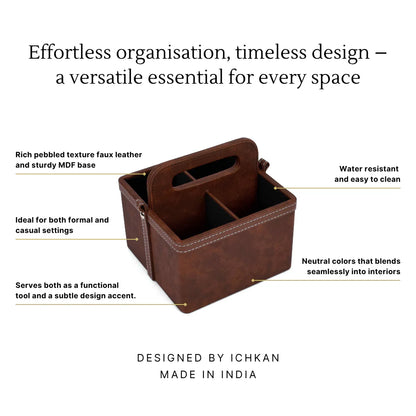 Doté Leatherette Multi-Utility Holder Organiser (4 Partition)