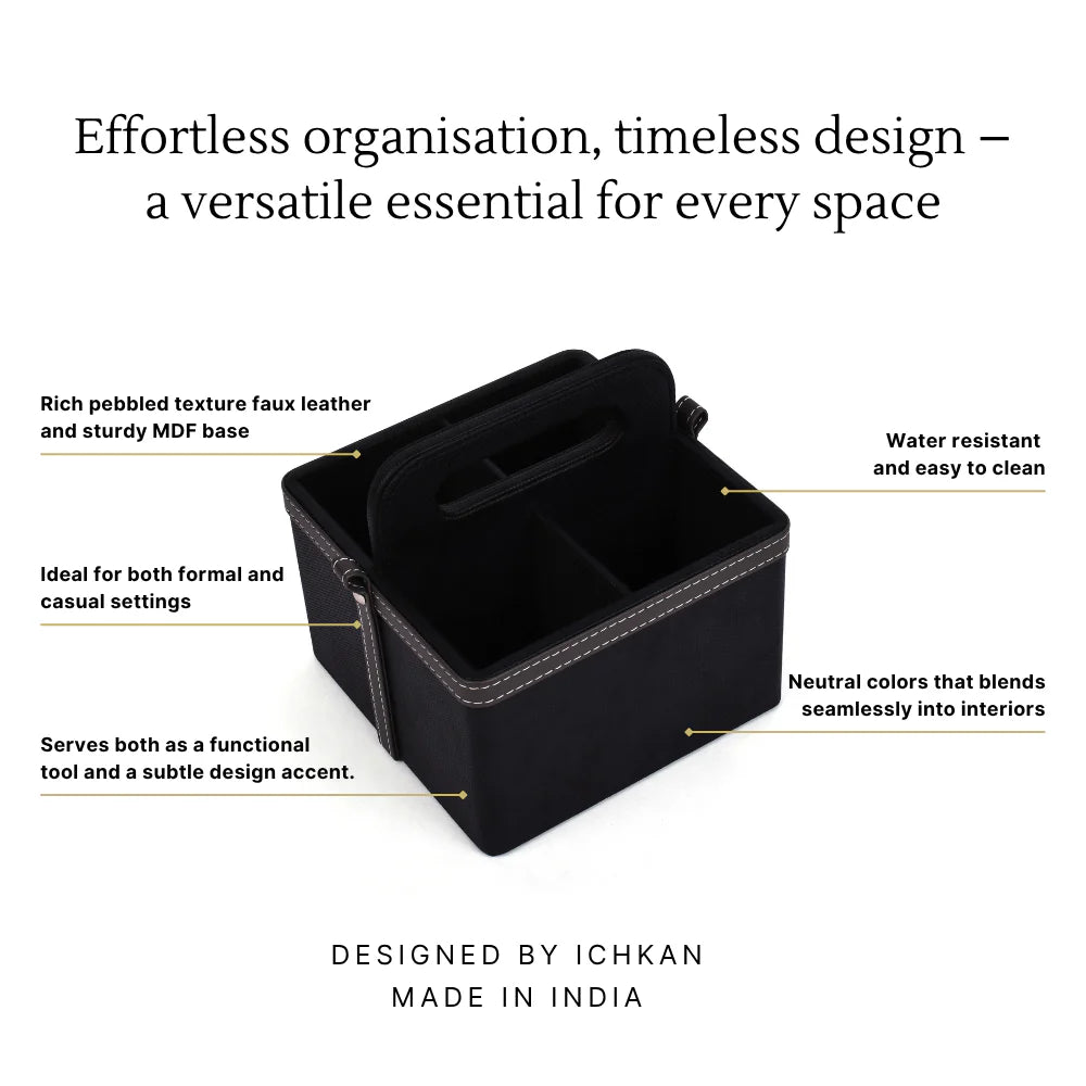 Doté Leatherette Multi-Utility Holder Organiser (4 Partition)