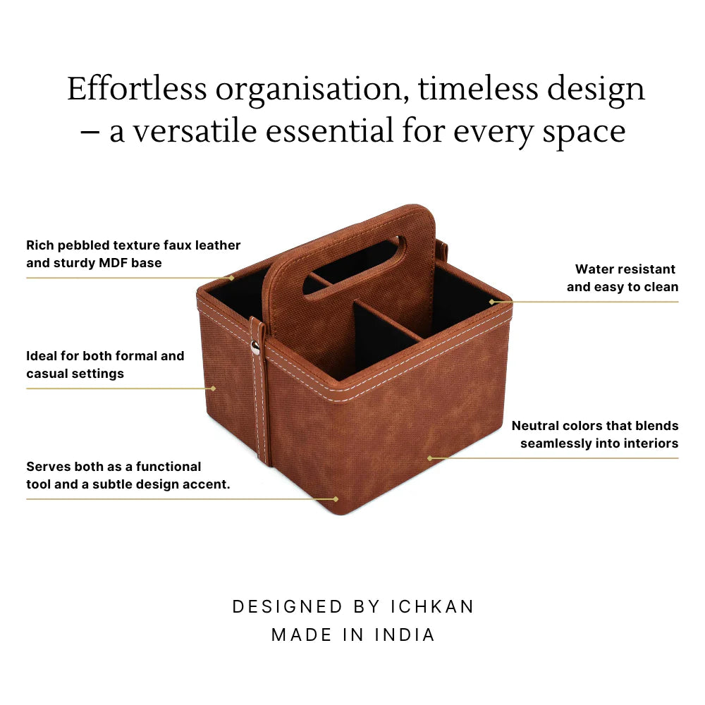 Doté Leatherette Multi-Utility Holder Organiser (4 Partition)