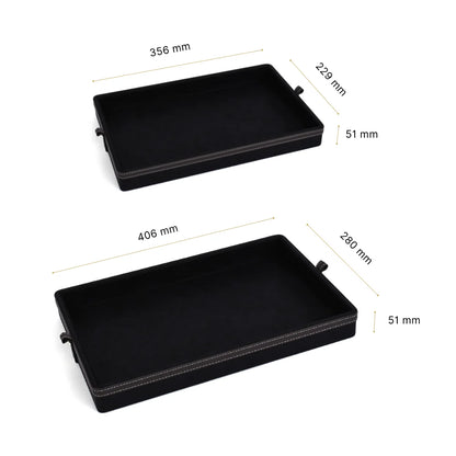 Doté Leatherette Rectangle Serving Tray Set of 2