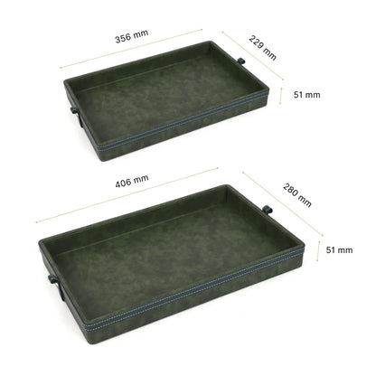 Doté Leatherette Rectangle Serving Tray Set of 2