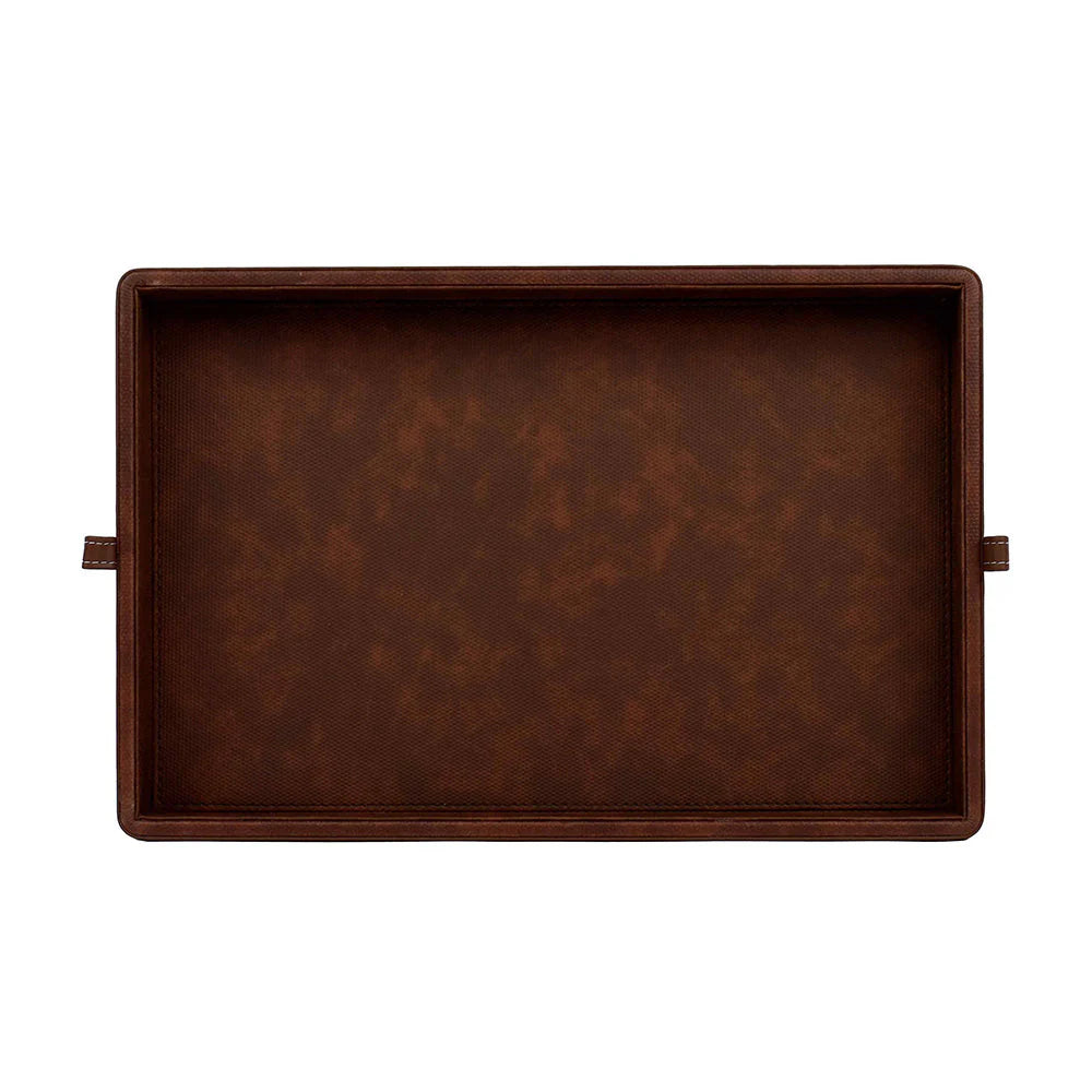 Doté Leatherette Rectangle Serving Tray Set of 2