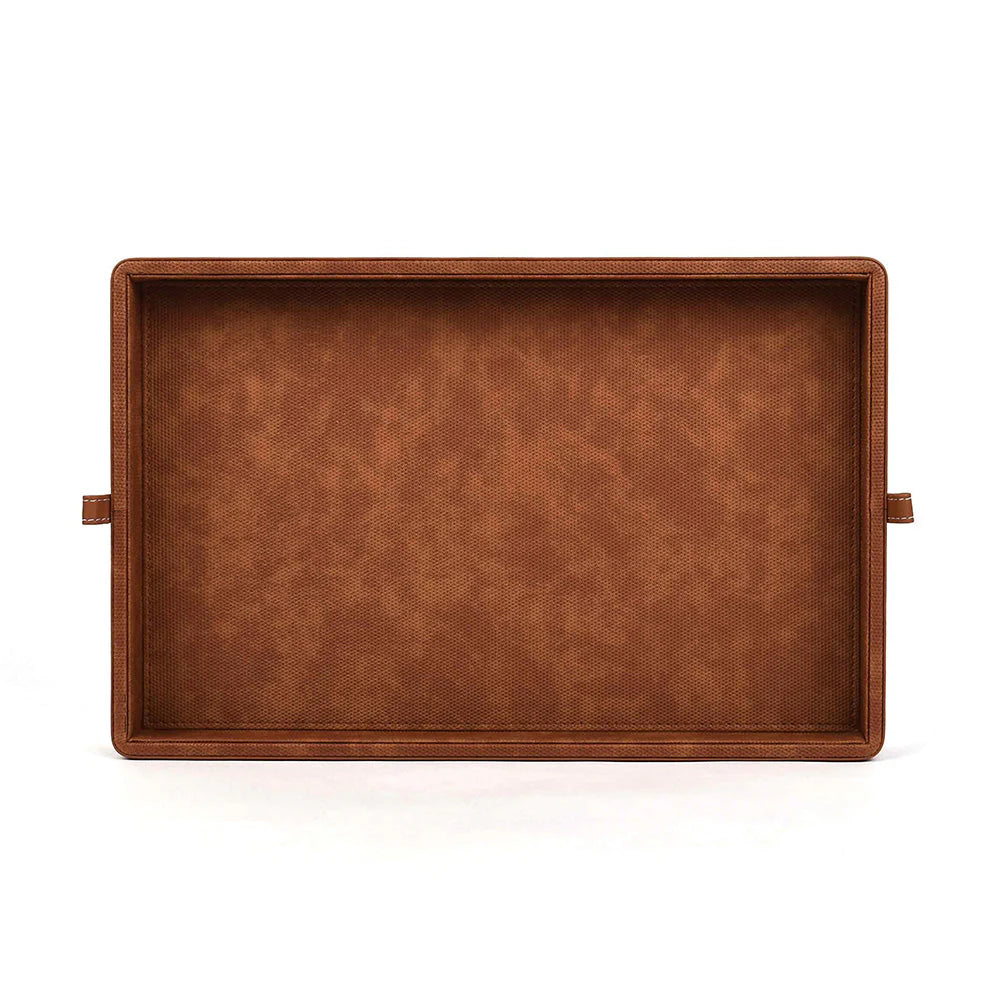 Doté Leatherette Rectangle Serving Tray Set of 2