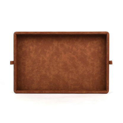 Doté Leatherette Rectangle Serving Tray Set of 2