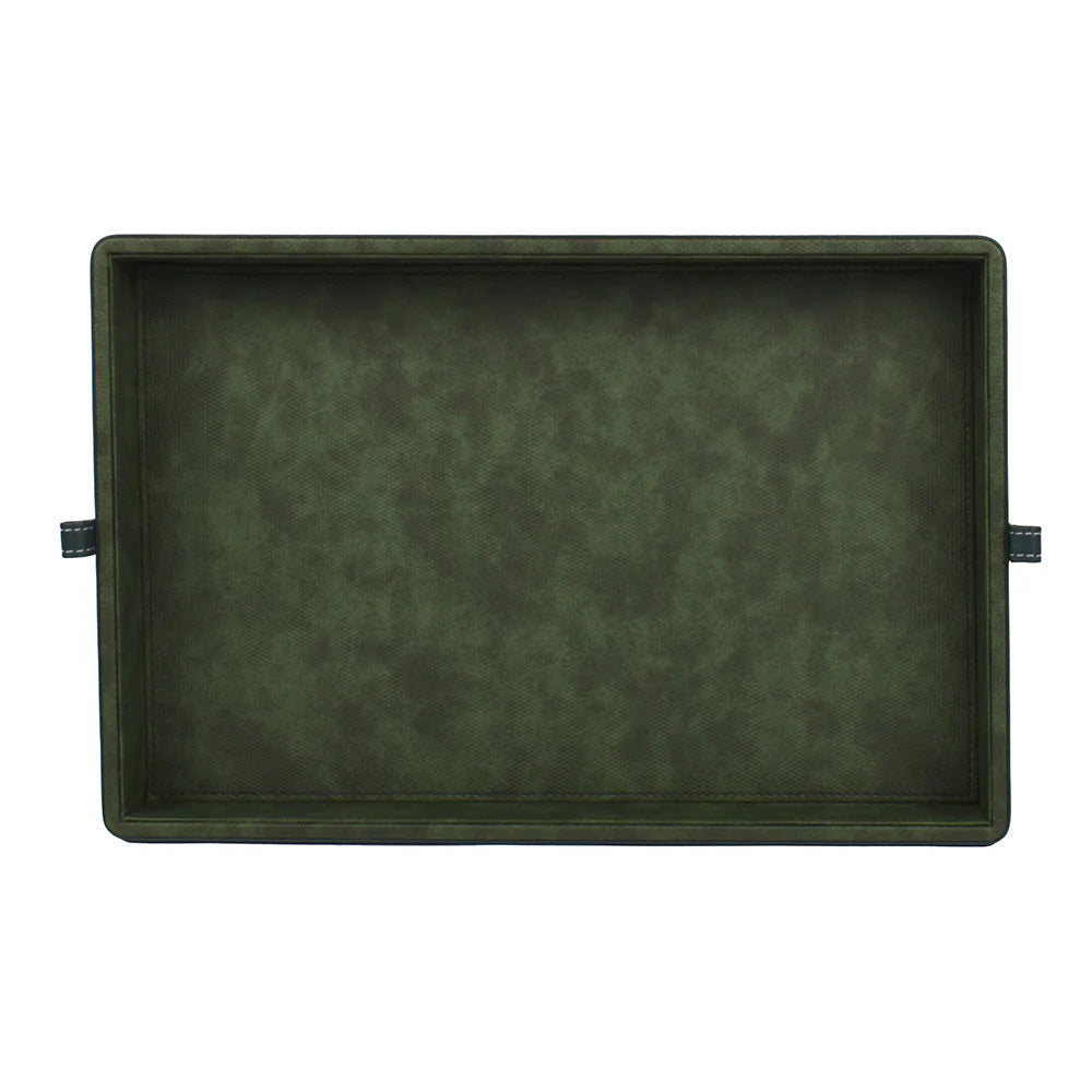Doté Leatherette Rectangle Serving Tray Set of 2