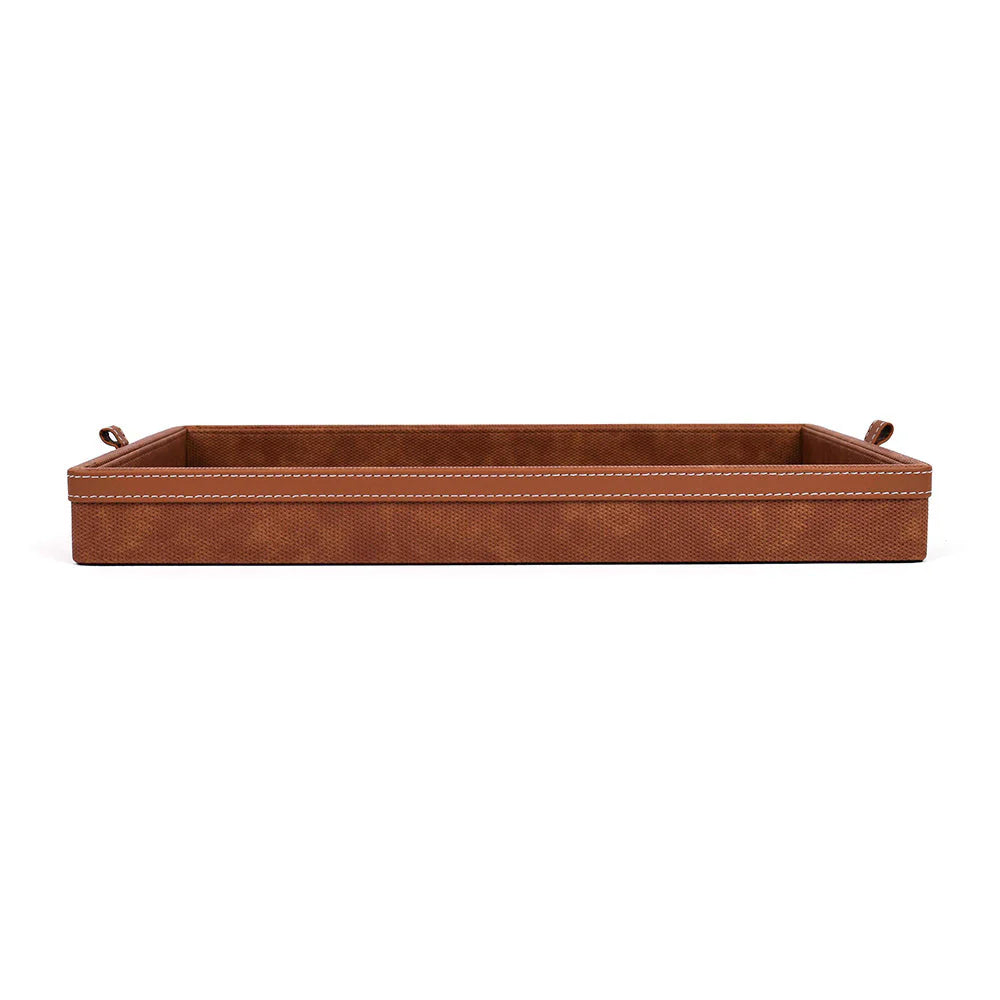 Doté Leatherette Rectangle Serving Tray Set of 2
