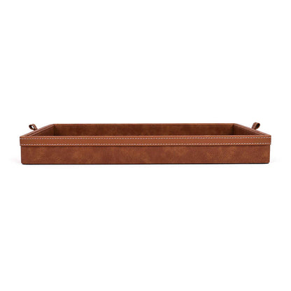 Doté Leatherette Rectangle Serving Tray Set of 2