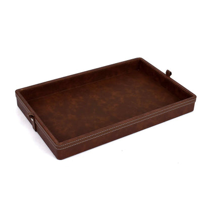 Doté Leatherette Rectangle Serving Tray Set of 2