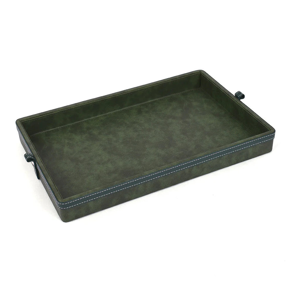 Doté Leatherette Rectangle Serving Tray Set of 2