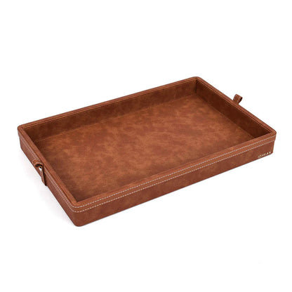 Doté Leatherette Rectangle Serving Tray Set of 2