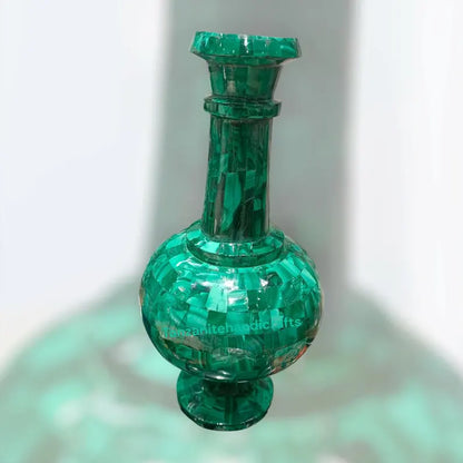Green Malachite MOP Inlay Flower Vase – Elegant Home & Office Decor, Perfect New Year Gift for Her