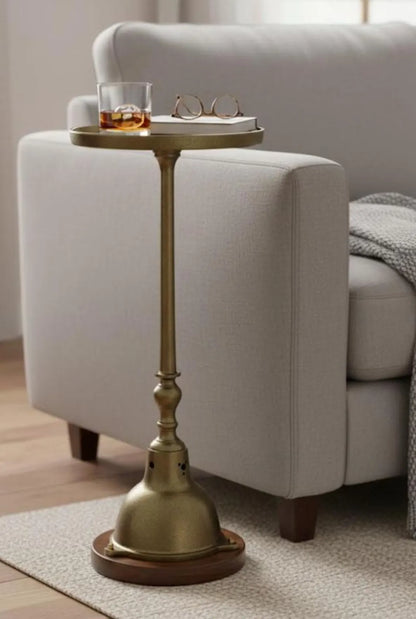 Handmade Antique Brass Accent Table – Thompson Style Elegant Decorative Side Table