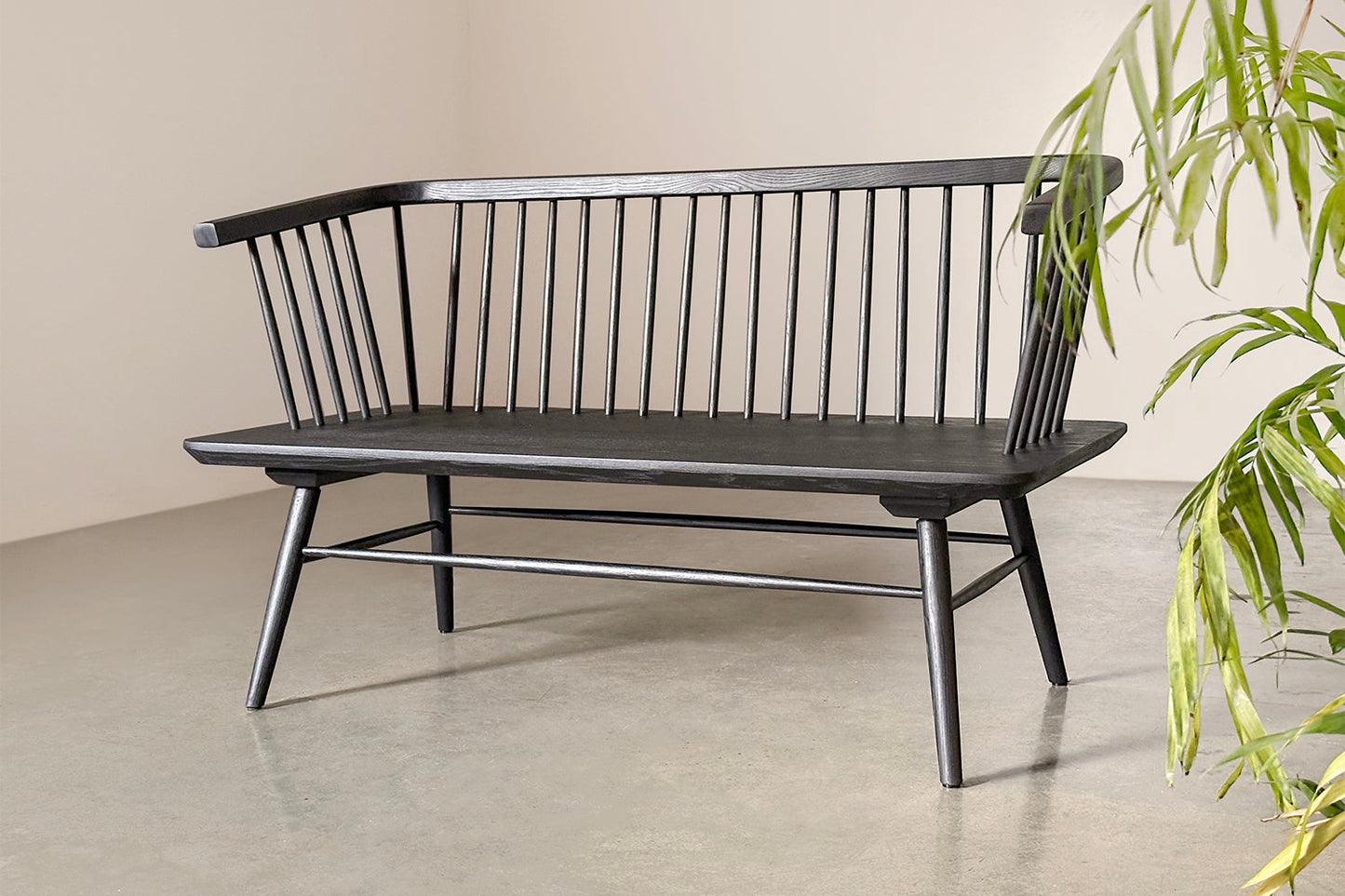 Arco Bench-Black Stained White Ash
