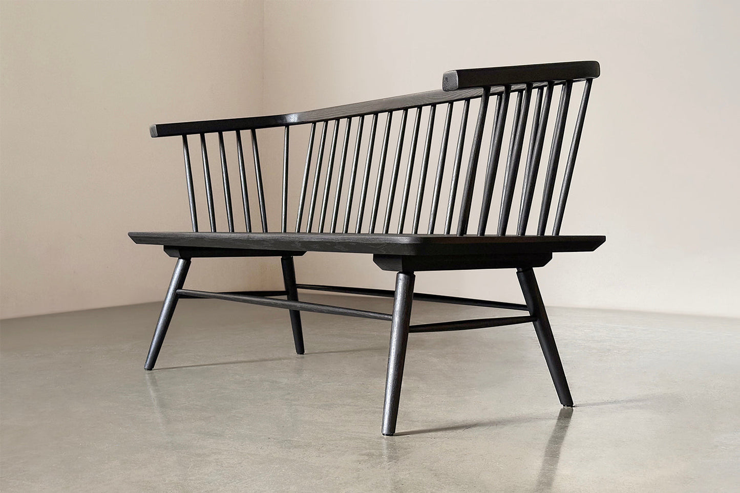 Arco Bench-Black Stained White Ash