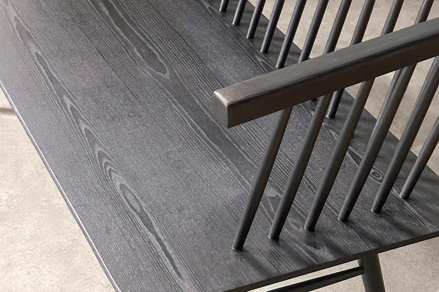 Arco Bench-Black Stained White Ash