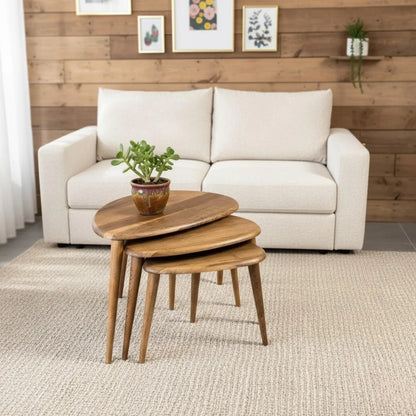 Mid-Century Modern Nesting Coffee Table Set for Living Room