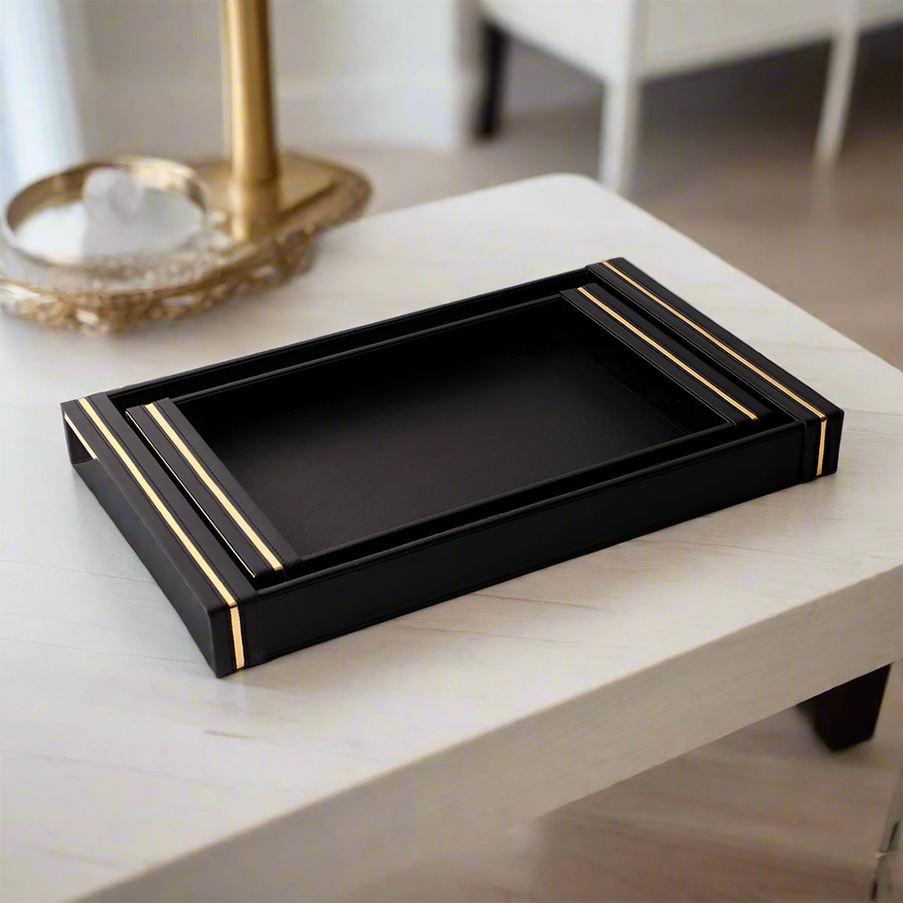 Midnight Rectangle Serving Tray Set of 2