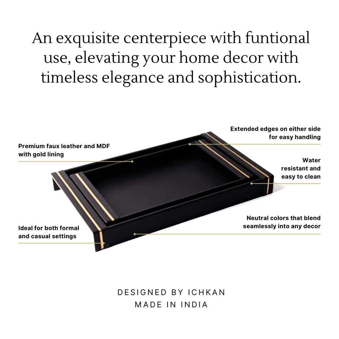 Midnight Rectangle Serving Tray Set of 2