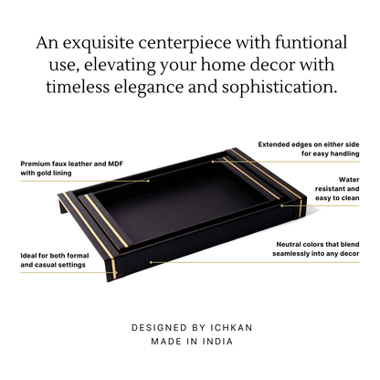 Midnight Rectangle Serving Tray Set of 2