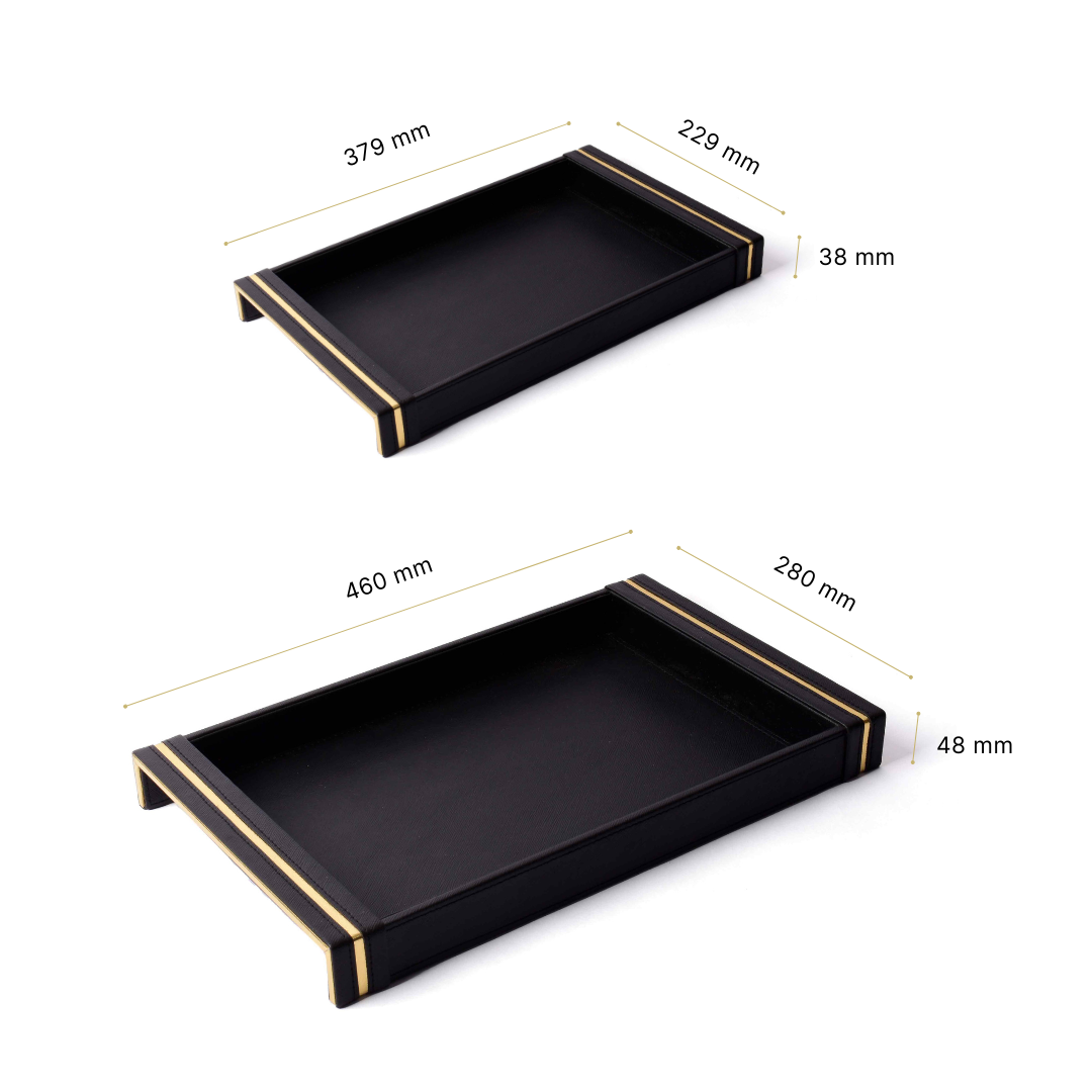 Midnight Rectangle Serving Tray Set of 2