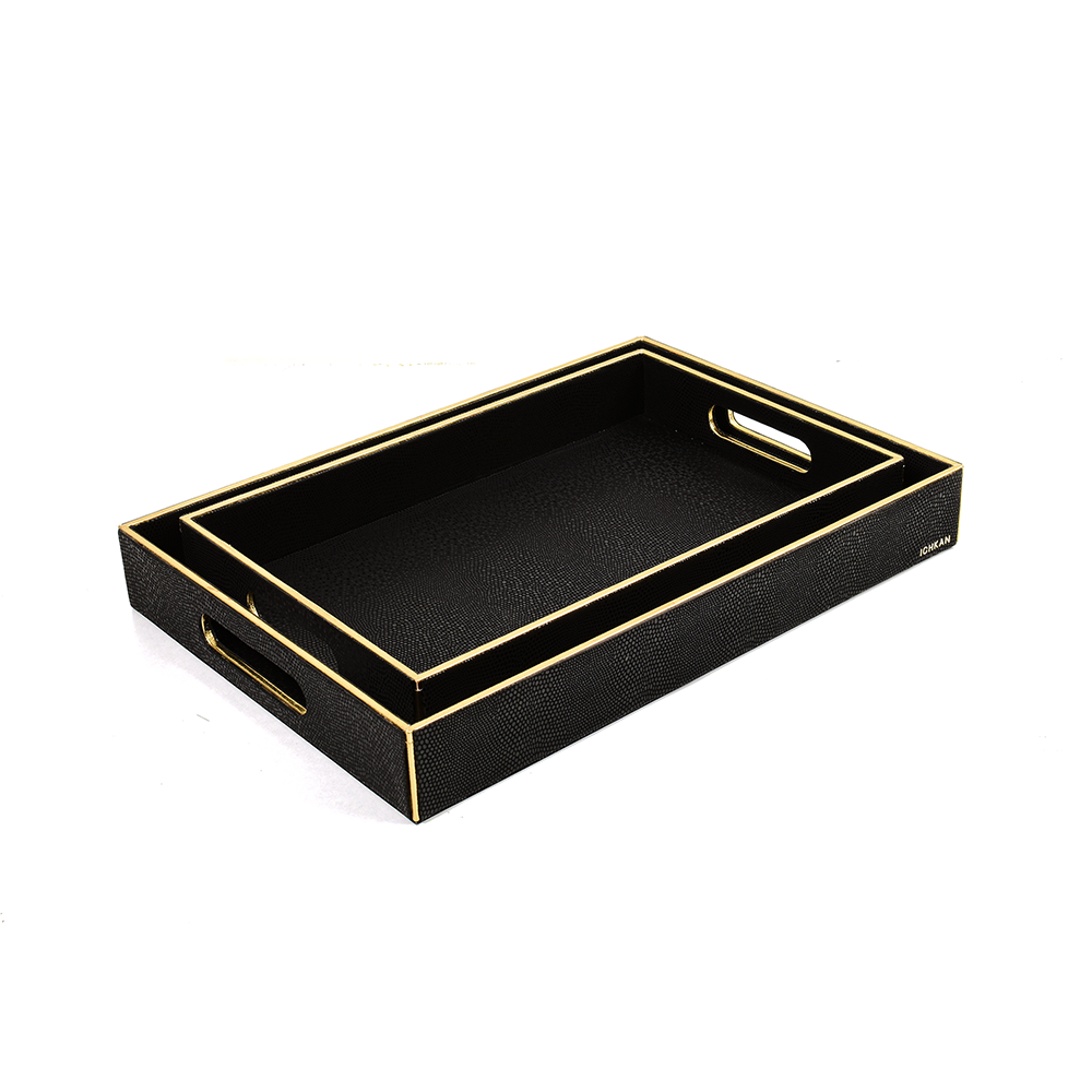 Serpentine Rectangle Tray Set of 2