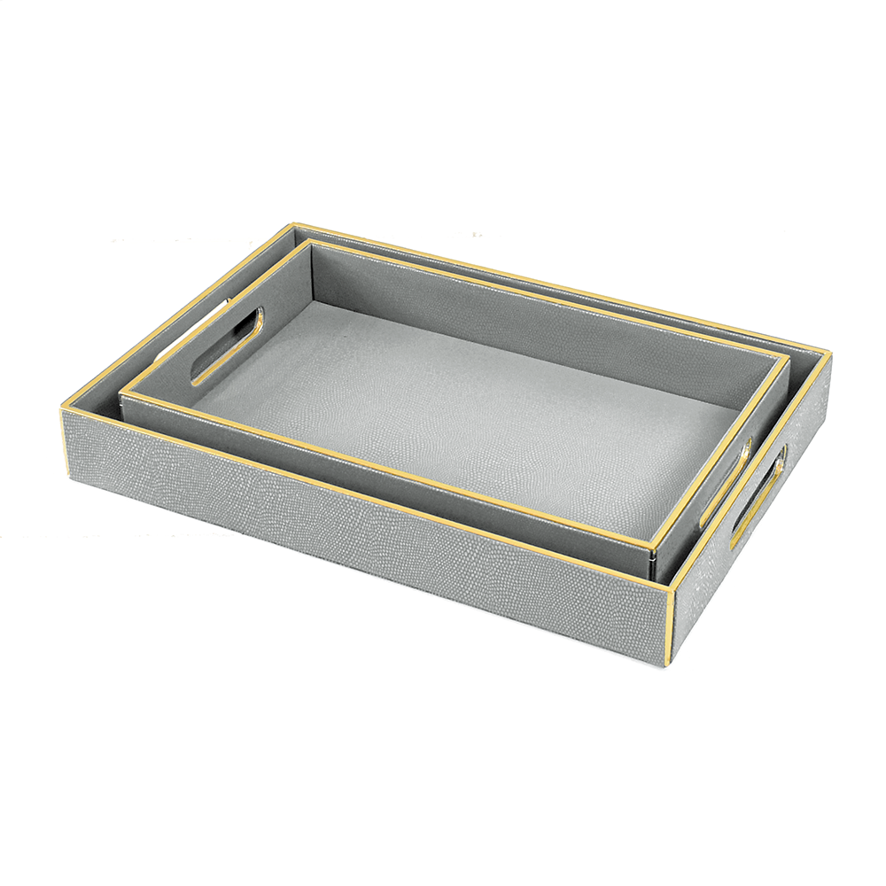 Serpentine Rectangle Tray Set of 2